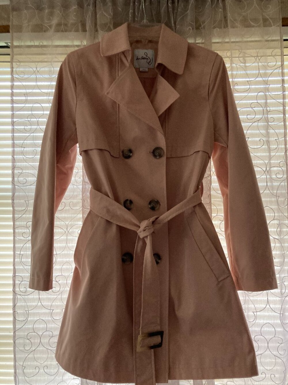 Sam Edelman Blush Double-Breasted Trench Coat
